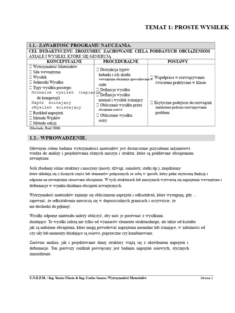 Temat 1. Prosty Wysiłek | PDF