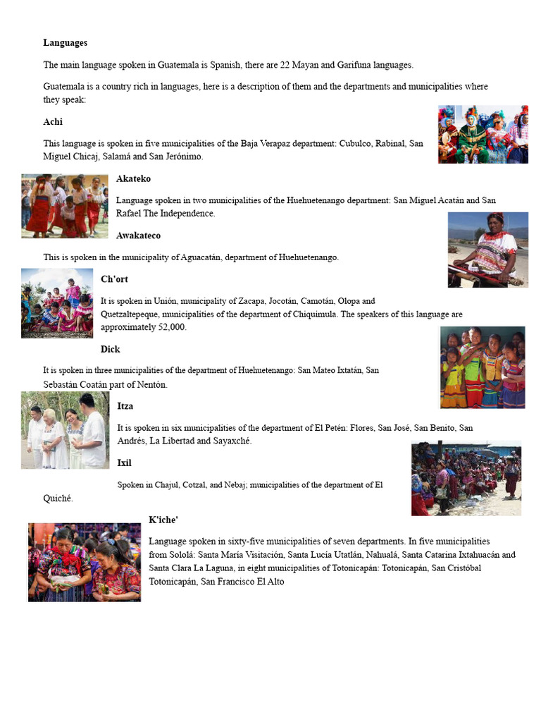 Languages of Guatemala and An Image of Each One | PDF | Maya Peoples ...