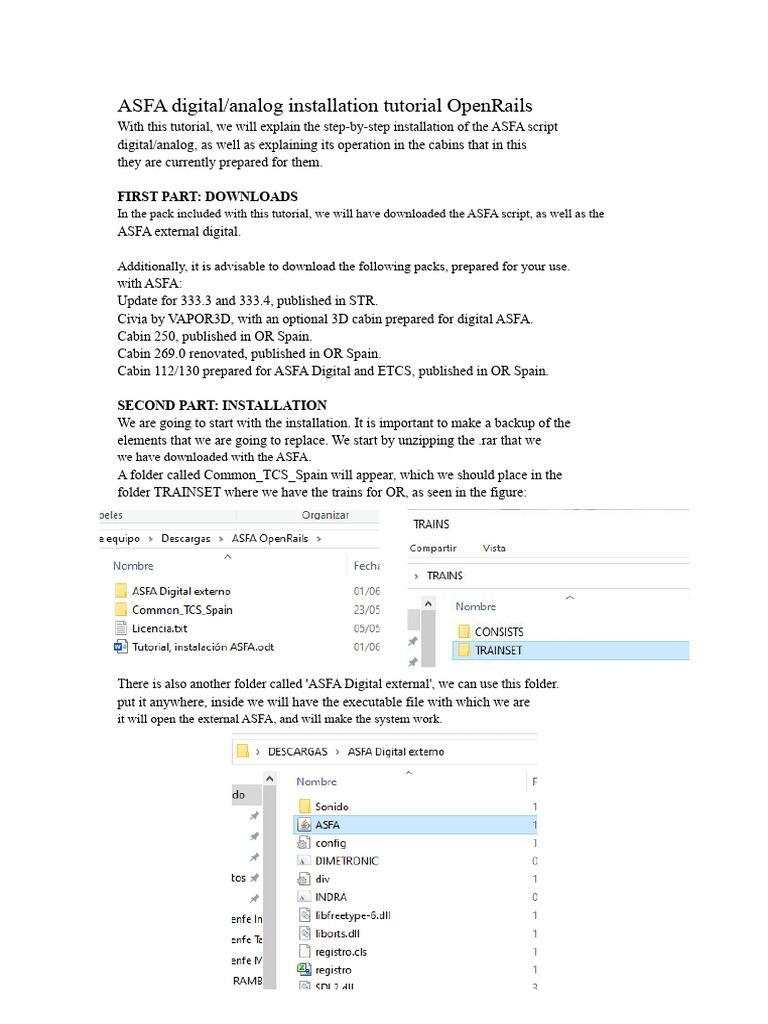 ASFA Installation Guide for OpenRails | PDF | Train | Computing