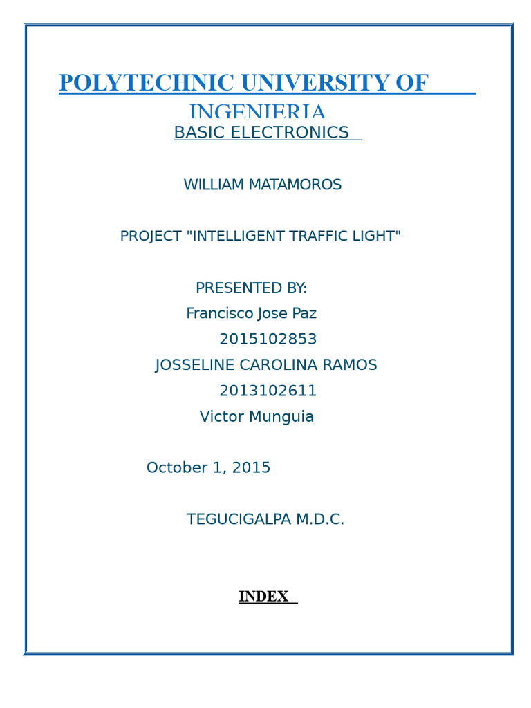 Intelligent Traffic Light Project Report | PDF | Electrical Network ...