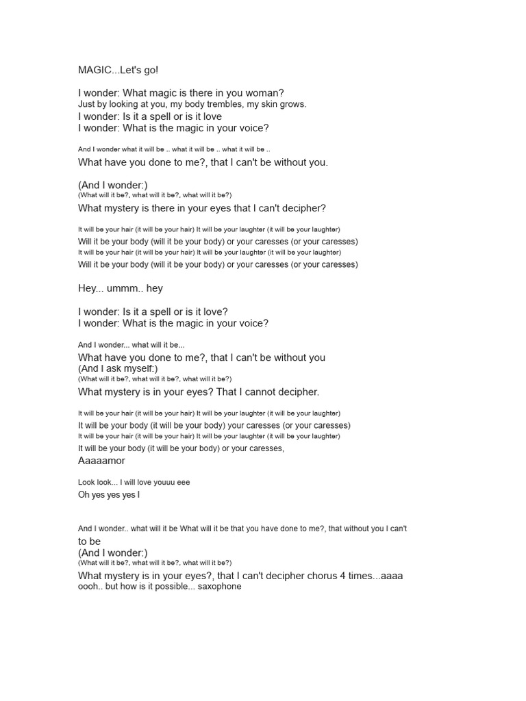 Merengue Songs - Lyrics | PDF