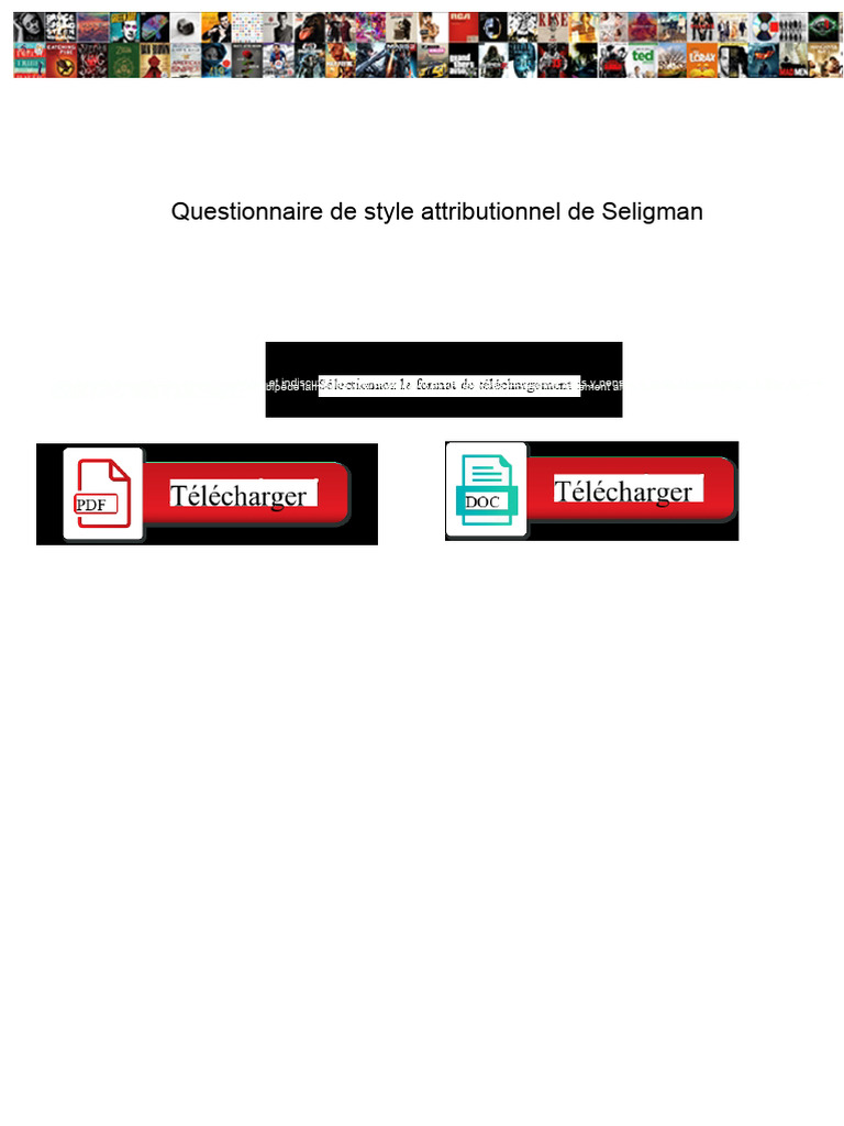 Questionnaire de Style D'attribution de Seligman | PDF | Psychologie ...