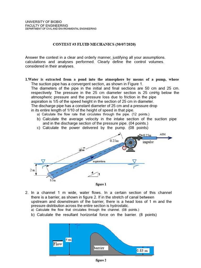 Fluid Mechanics Contest Solutions | PDF
