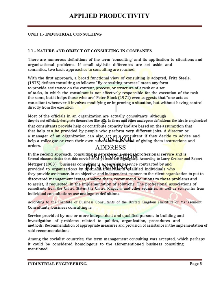 Unit 1 Industrial Consulting | PDF | Audit | Consultant
