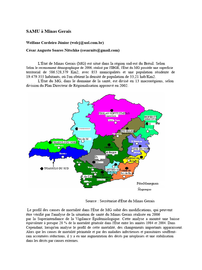 SAMU à Minas Gerais : Organisation et Objectifs | PDF | Allaitement ...