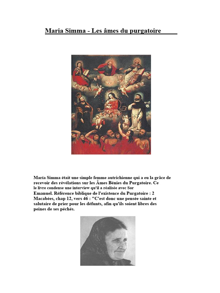 Révélations de María Simma sur le Purgatoire | PDF | Mort | Purgatoire