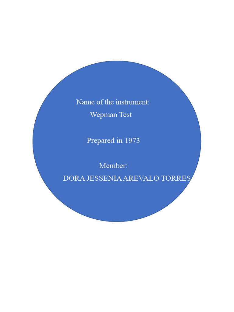 Wepman Auditory Discrimination Test Guide | PDF | Phoneme | Word
