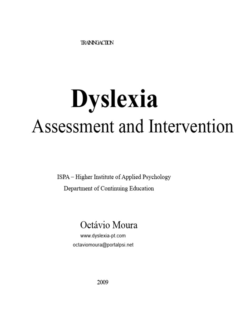 Dyslexia Assessment and Intervention Guide | PDF | Dyslexia | Learning ...