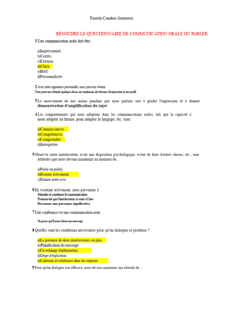 Guide de communication orale efficace | PDF | Psychologie | Sciences ...