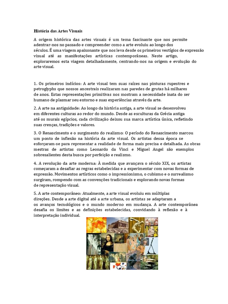 História Das Artes Visuais - 2024 | PDF | Renascimento | Pinturas