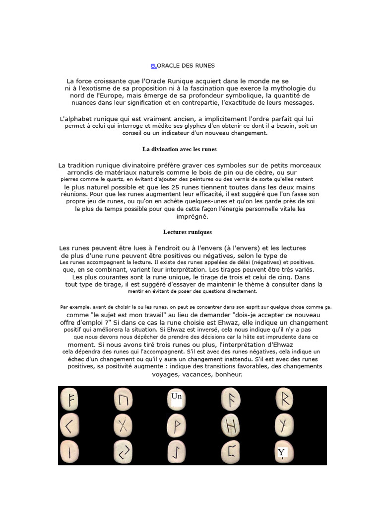 Oracle des Runes : Guide de Divination | PDF | Rune | Divination