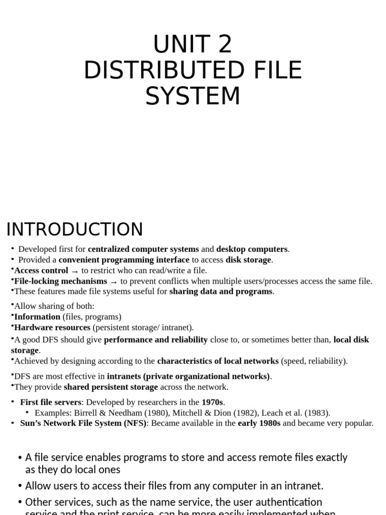 Overview of Distributed File Systems | PDF | Computer File | File System