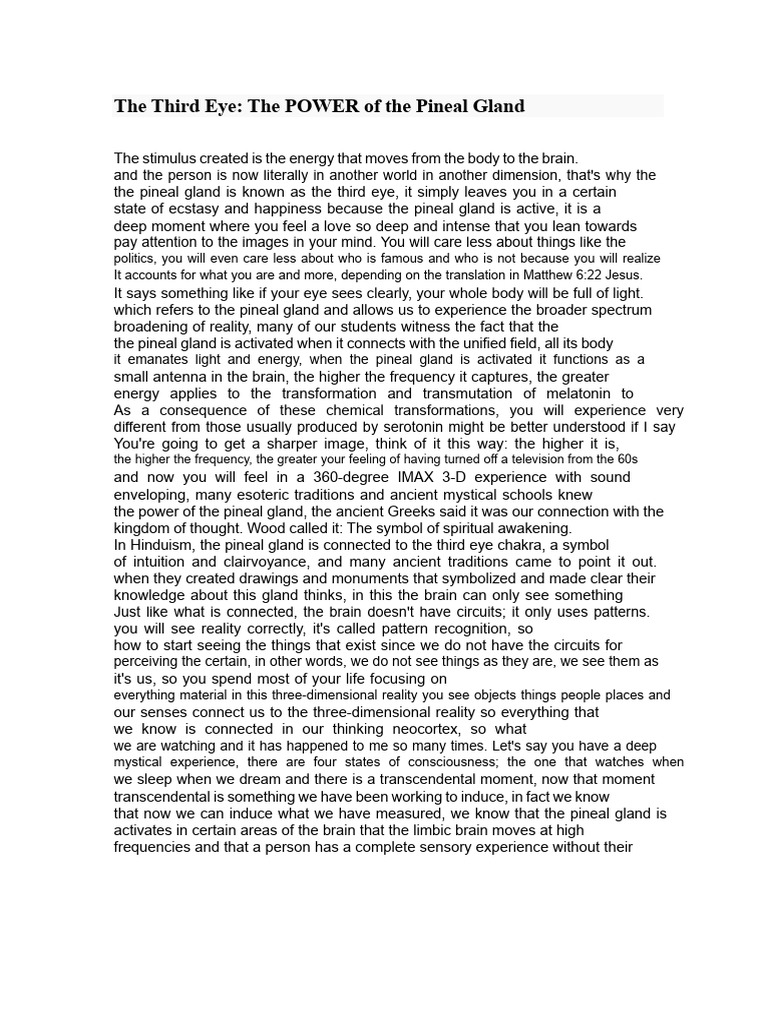 The Third Eye PDF | PDF | Experience | Senses