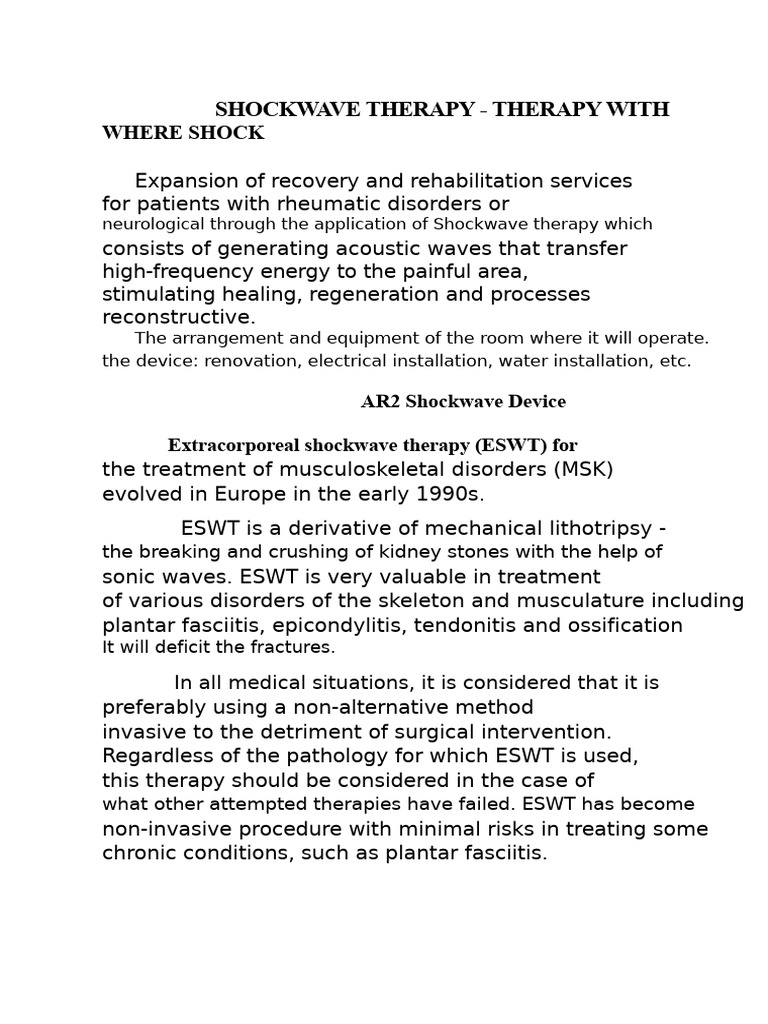 Shockwave Therapy | PDF | Knee | Musculoskeletal System
