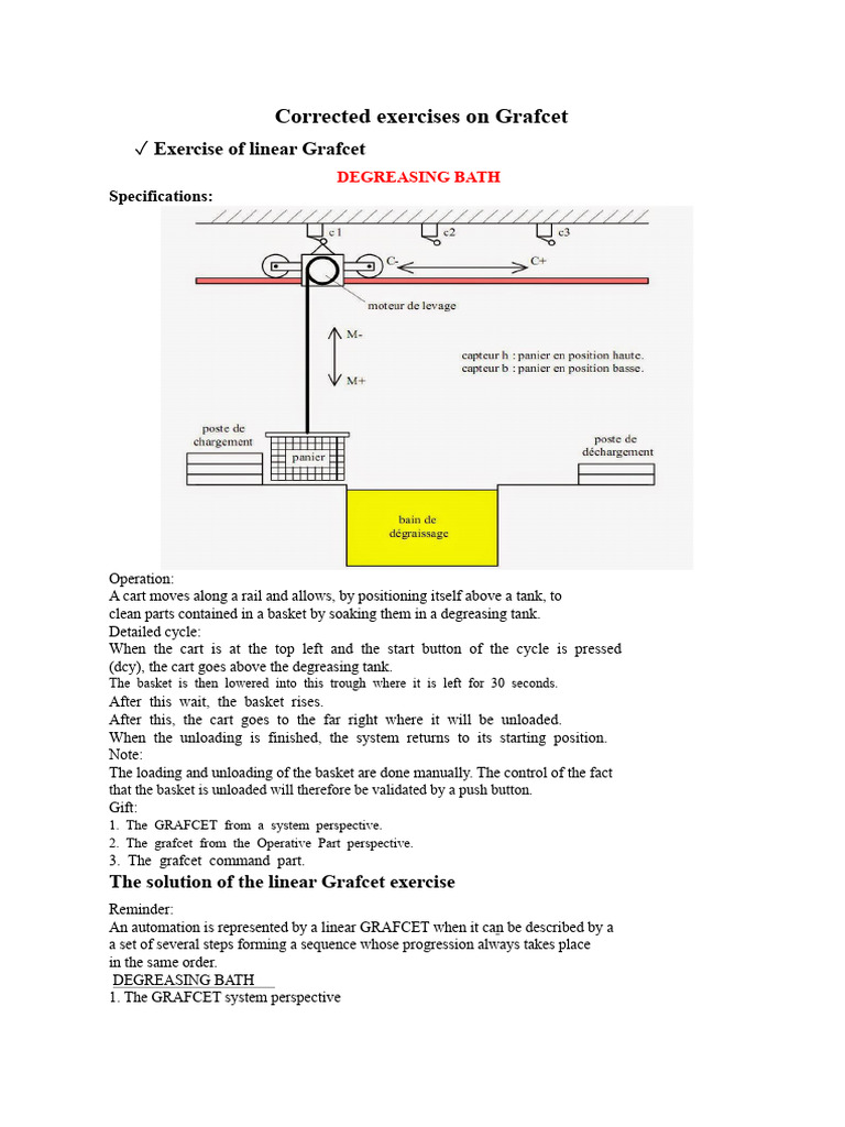 Grafcet Exercises for Automation Systems | PDF