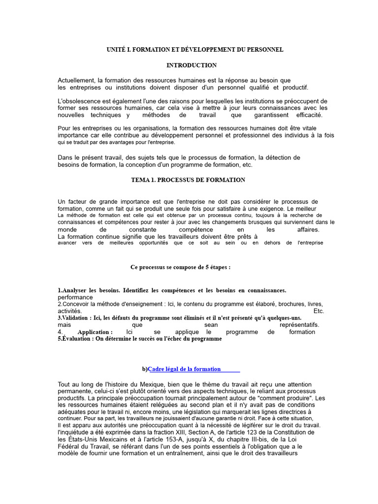 Formation et développement du personnel | PDF | Business | Gestion des ...