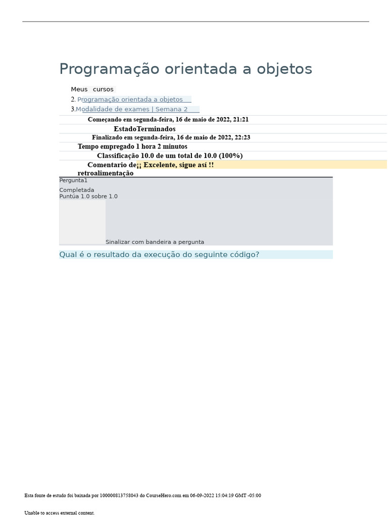 Exame de Programação Orientada a Objetos | PDF | Compilador | Linguagem ...