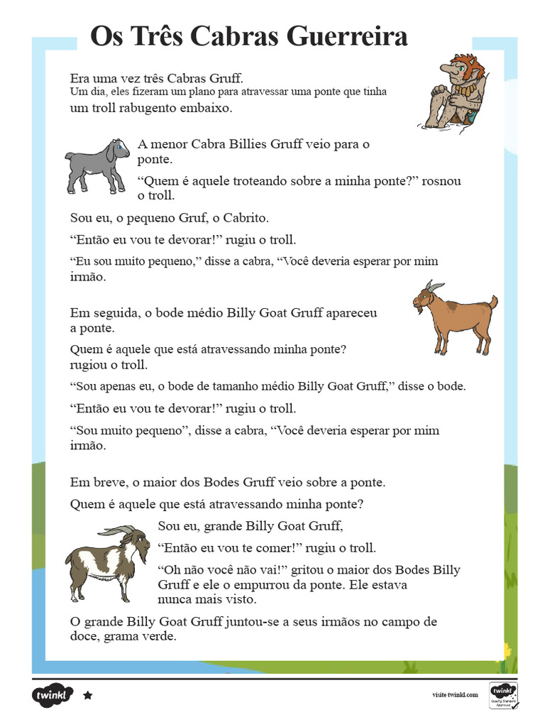 A Aventura dos Três Bodes Gruff | PDF | Bode