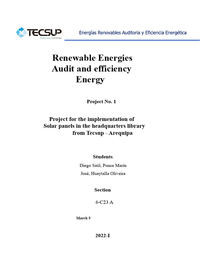 Solar Panel Project for Tecsup Library | PDF | Solar Cell | Photovoltaics