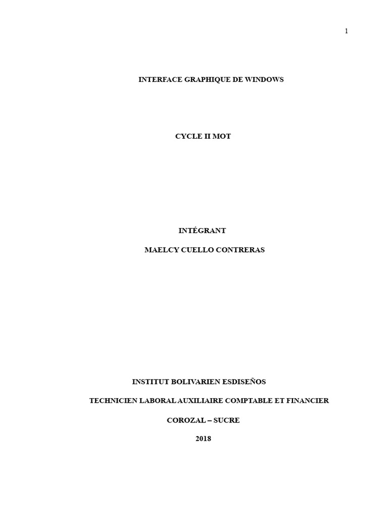 Interface Graphique de Windows : Guide Complet | PDF | Interface ...