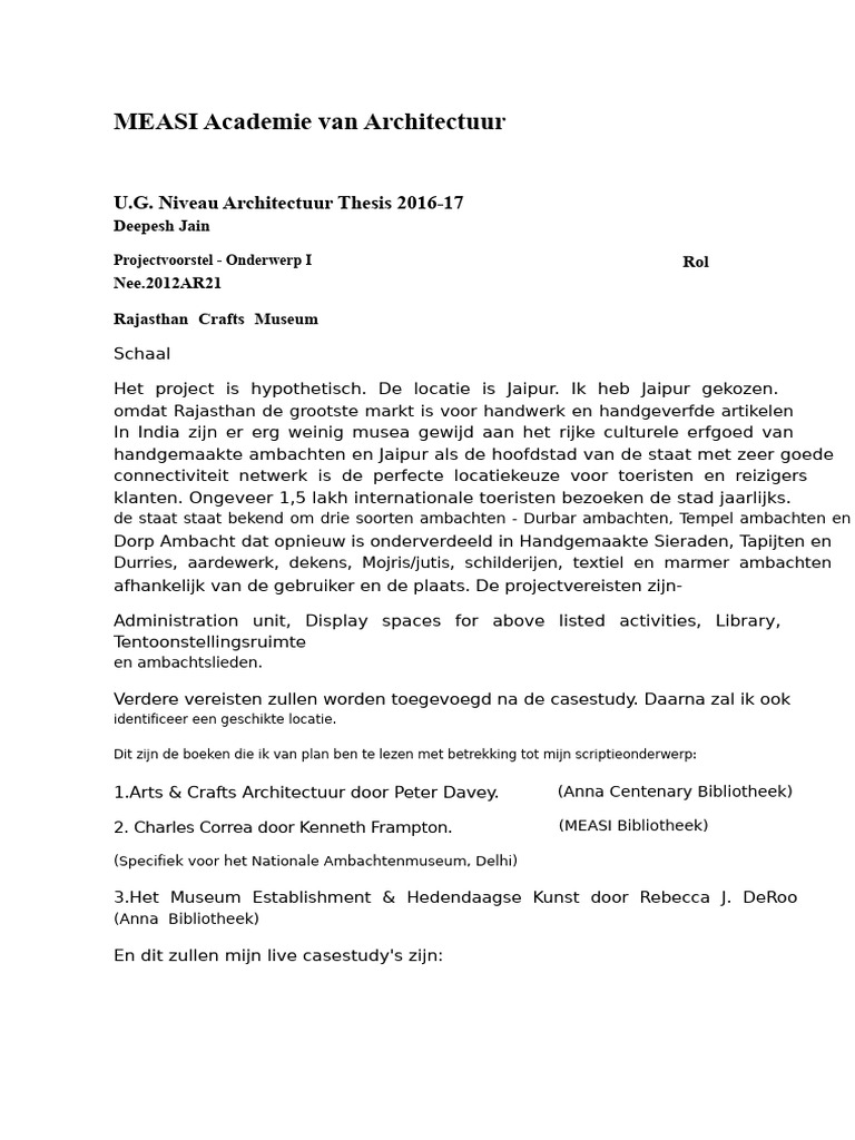 Voorstel Ambachtmuseum r01 | PDF