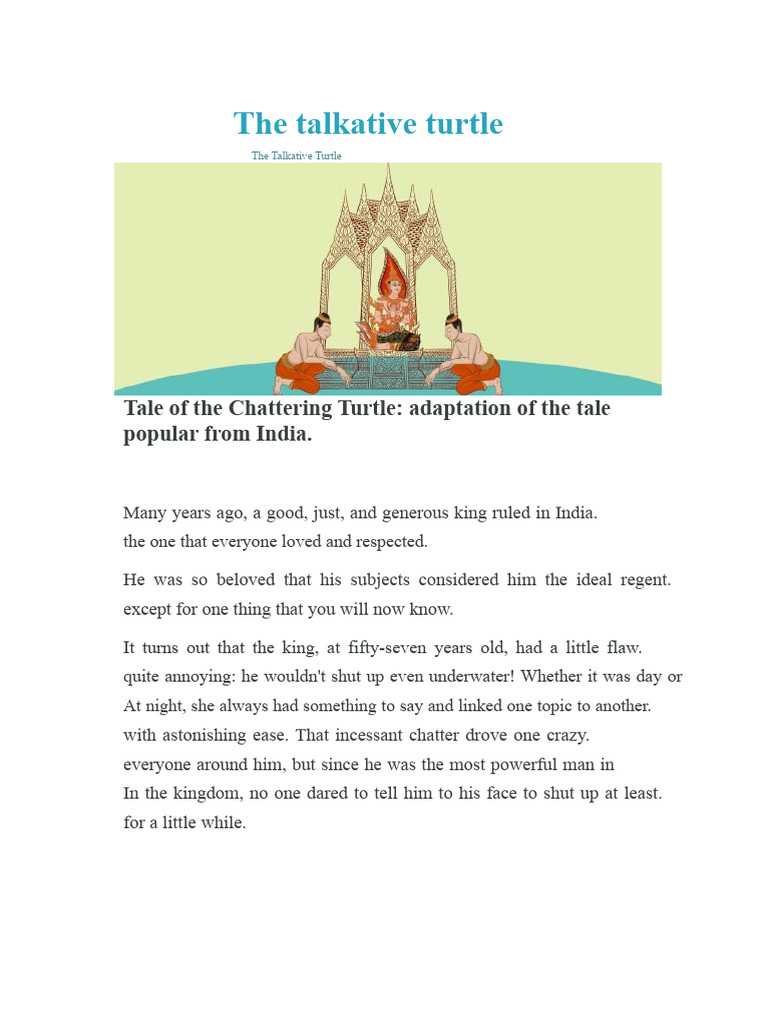 The Talkative Turtle: A Moral Tale | PDF