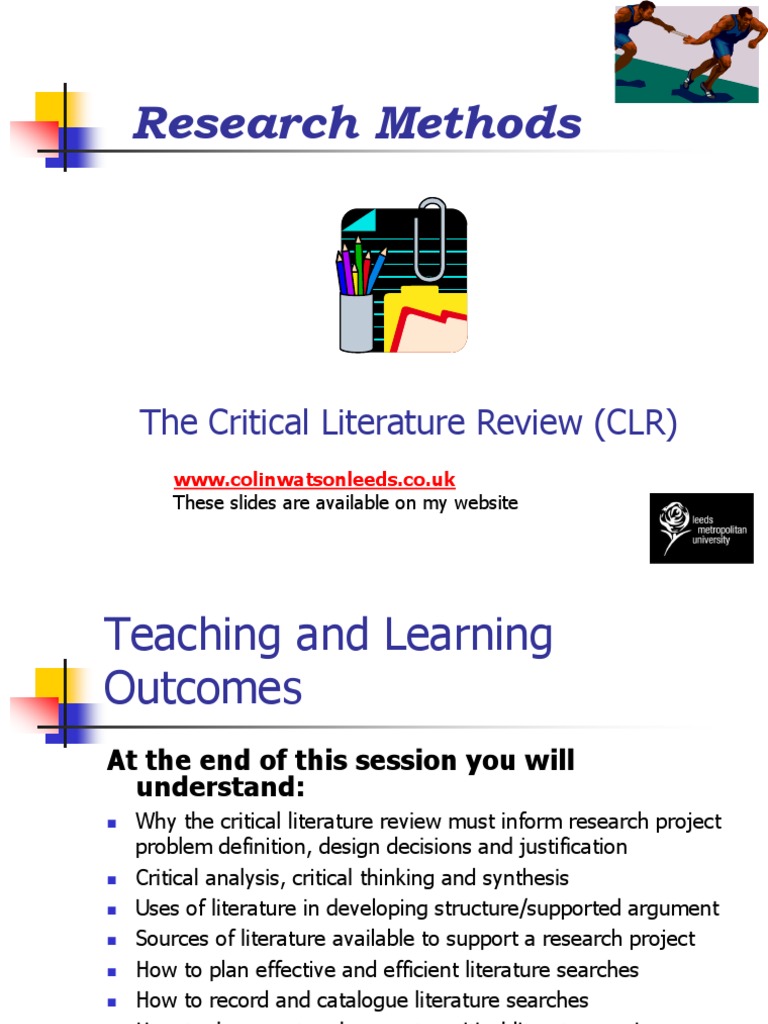 the critical literature review chapter 4 ppt