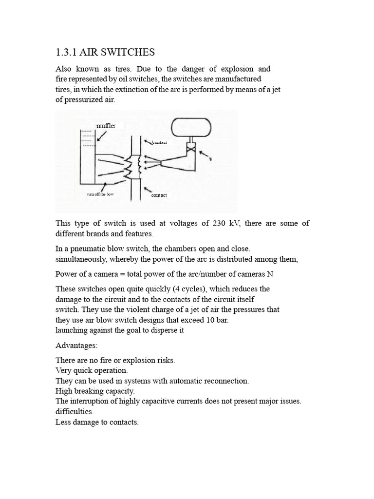 Switches, Air, Vacuum. | PDF | Switch | Electric Arc