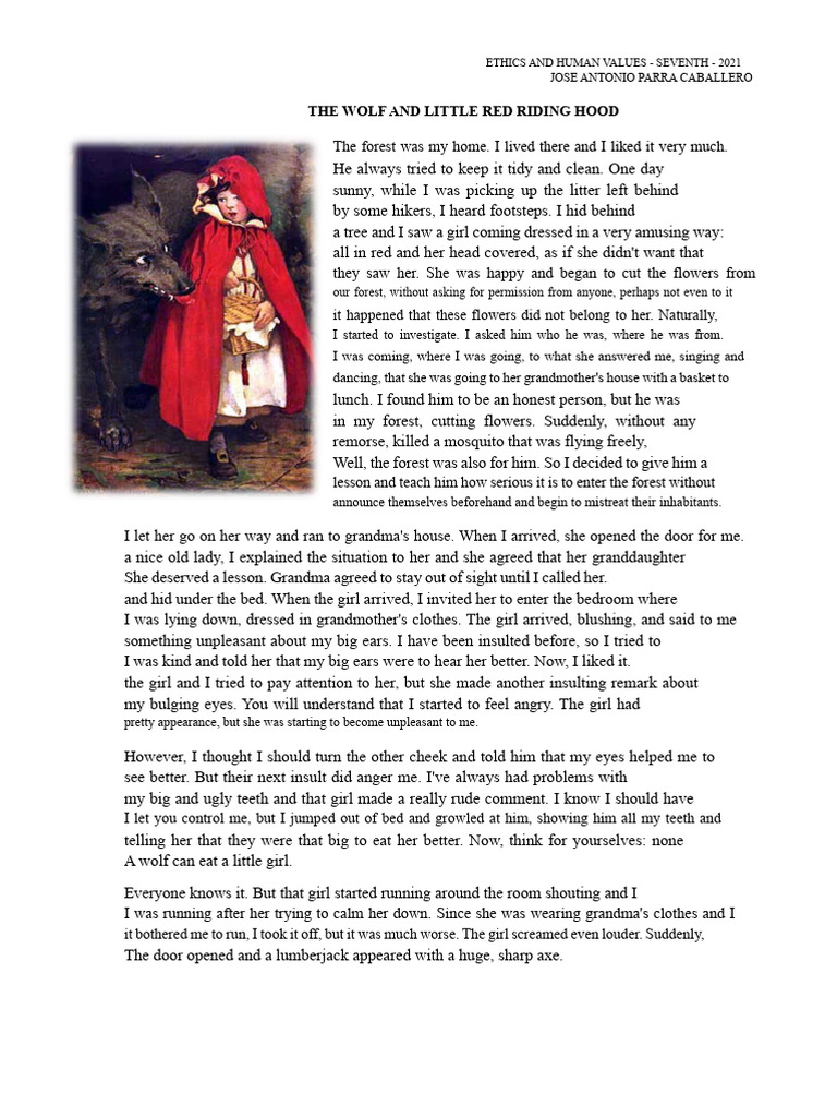 The Wolf and Little Red Riding Hood | PDF | Little Red Riding Hood