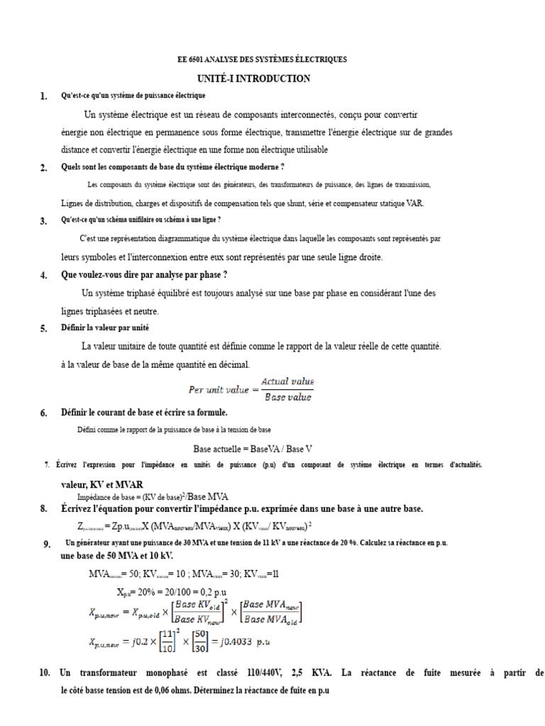 Analyse des systèmes électriques et flux de puissance PDF Puissance — free download