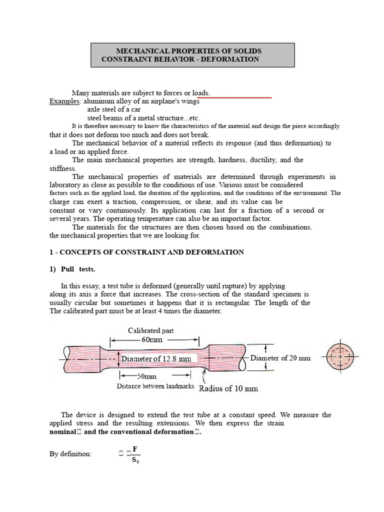 Mechanical Properties and Deformation of Solids | PDF | Deformation ...