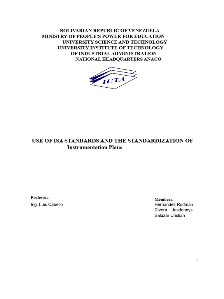 ISA Standards Work | PDF | Instrumentation | Information