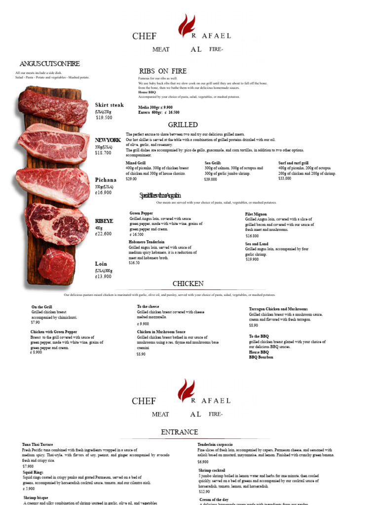 Angus Grill and Ribs Menu Highlights | PDF | Sauce | Salad