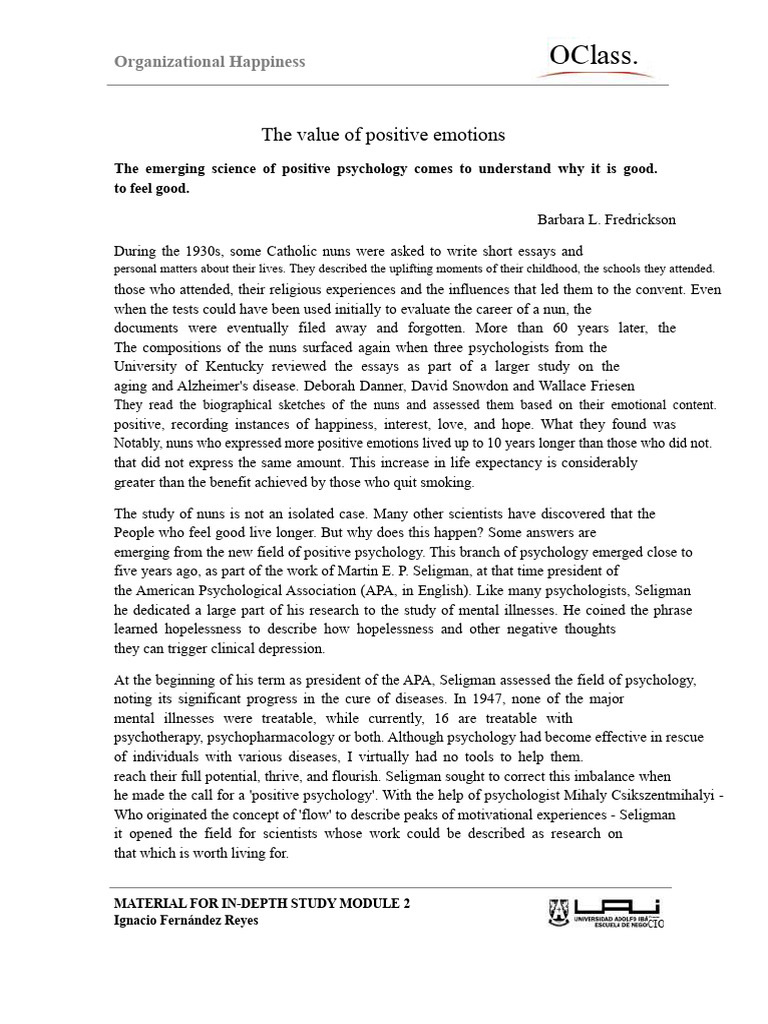 The Science of Organizational Happiness | PDF | Emotions | Positive ...