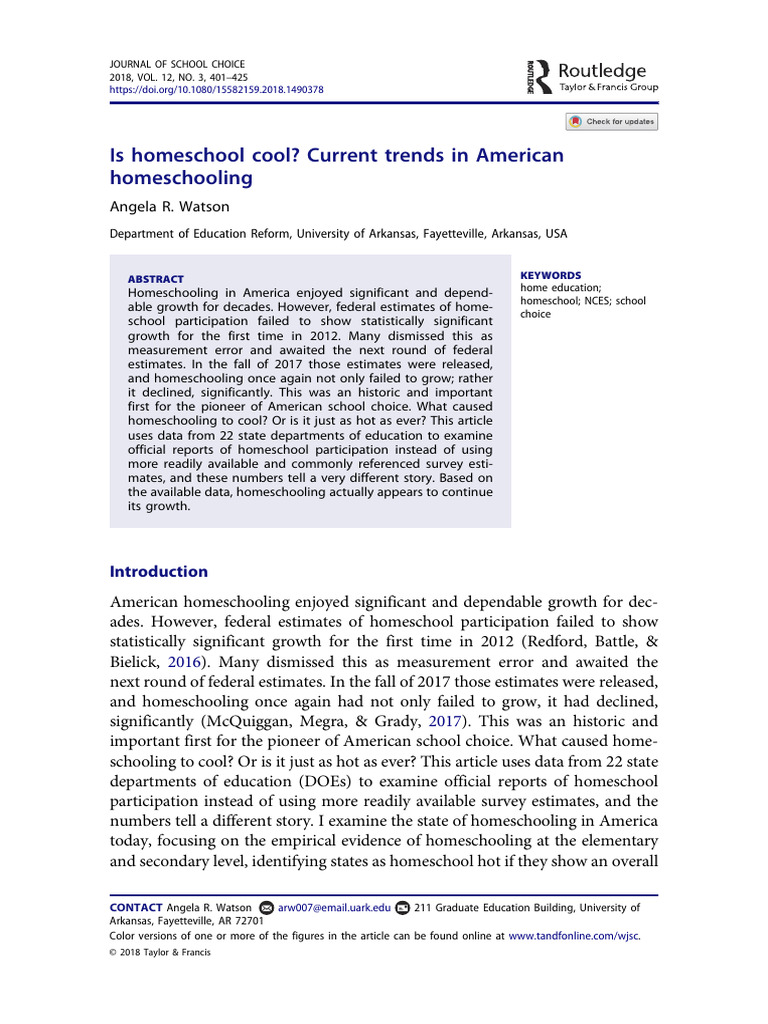 Trends in American Homeschooling Growth | PDF | Homeschooling
