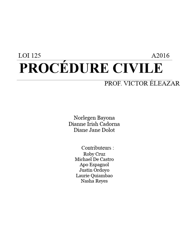 Loi 125 : Principes de Procédure Civile | PDF | Compétence | Justice