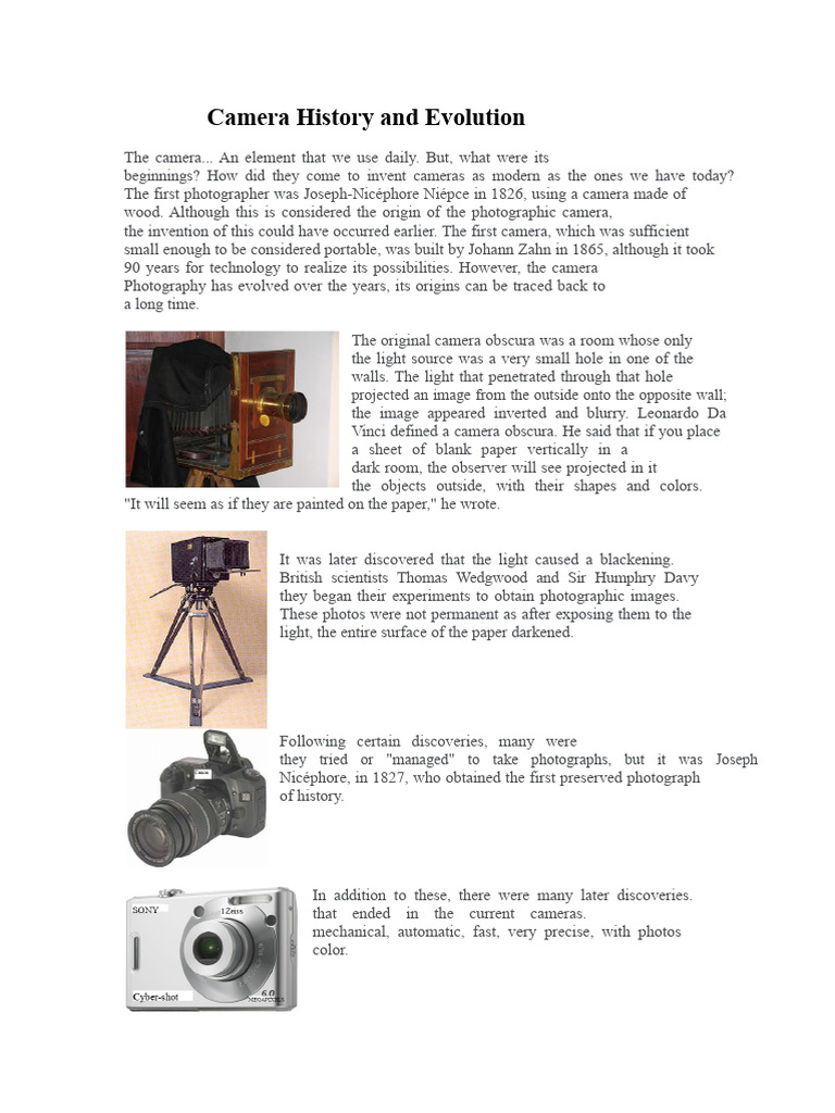 Camera History and Evolution Explained | PDF | Camera | Camera Lens