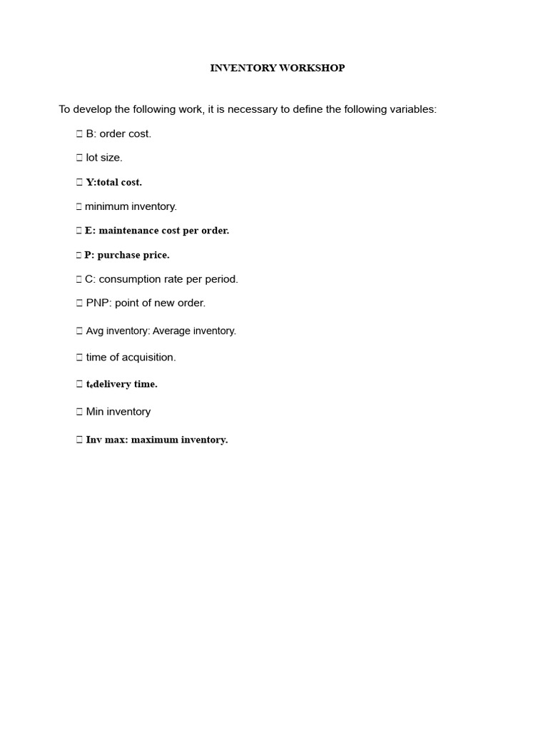 Inventory Cost Analysis Workshop | PDF | Inventory | Business