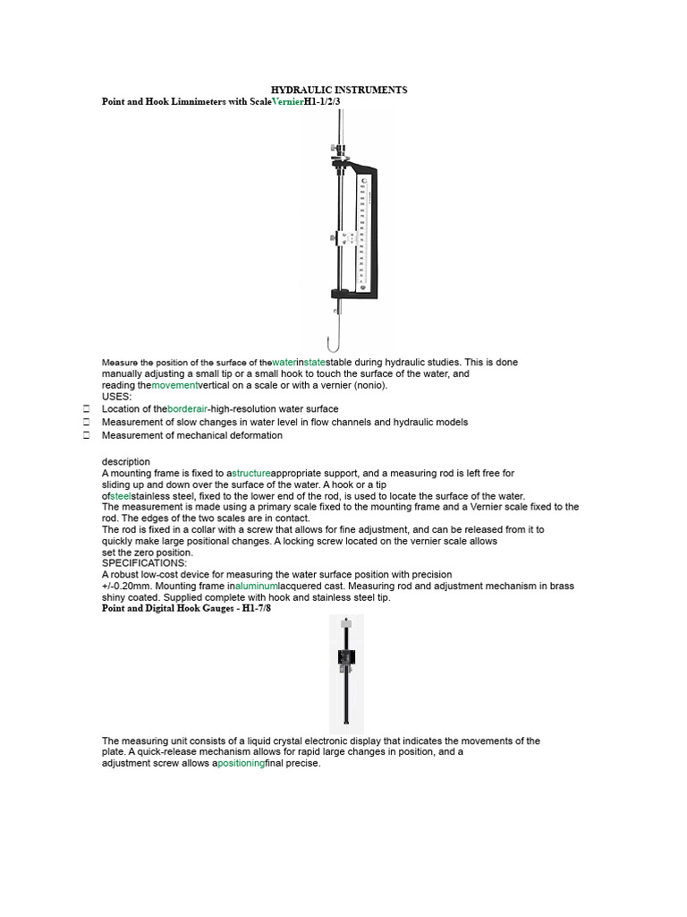 Hydraulic Instruments | PDF | Pressure Measurement | Vacuum
