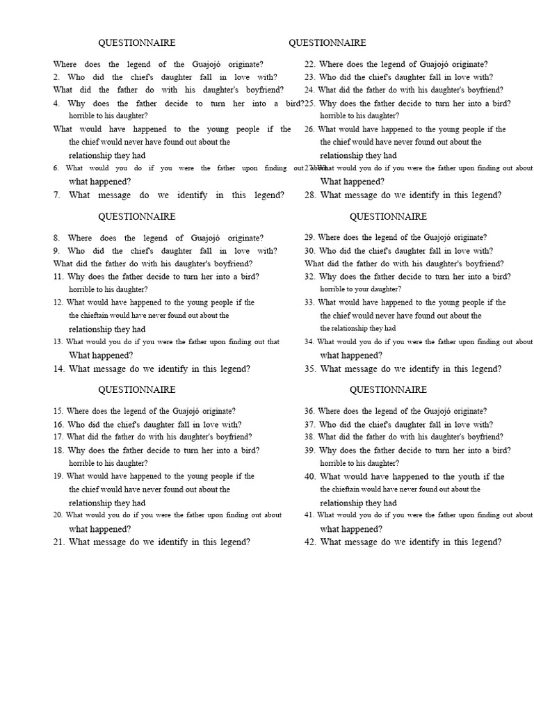 QUESTIONNAIRE | PDF | Chess Theory | Chess