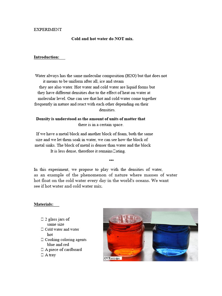 Cold and Hot Water - Rznlavi | PDF | Water | Density