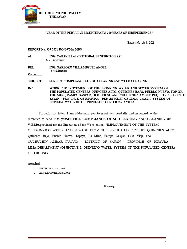 Report #005-2021 - SC Brushing and Weed Cleaning | PDF