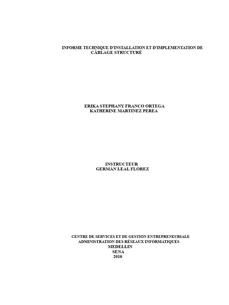 Installation de Câblage Structuré | PDF | Apprentissage