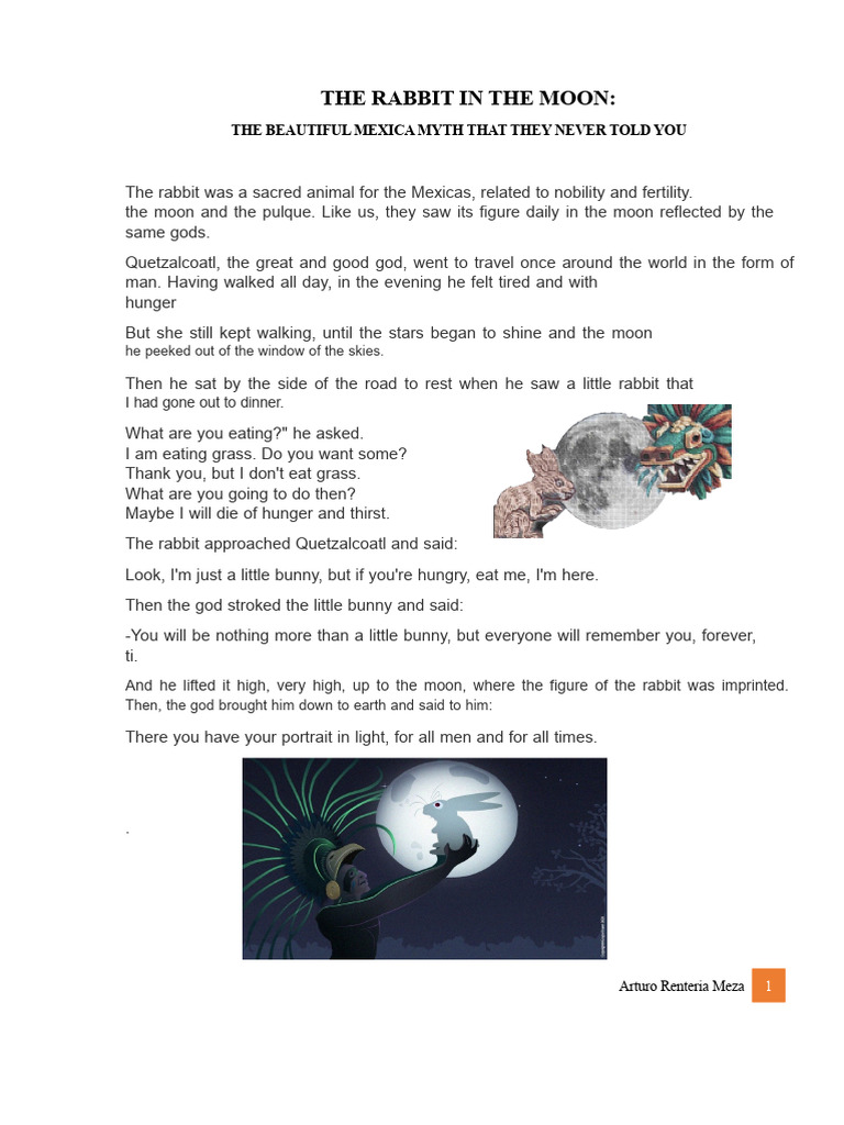 Mexica Myth: The Rabbit in the Moon | PDF