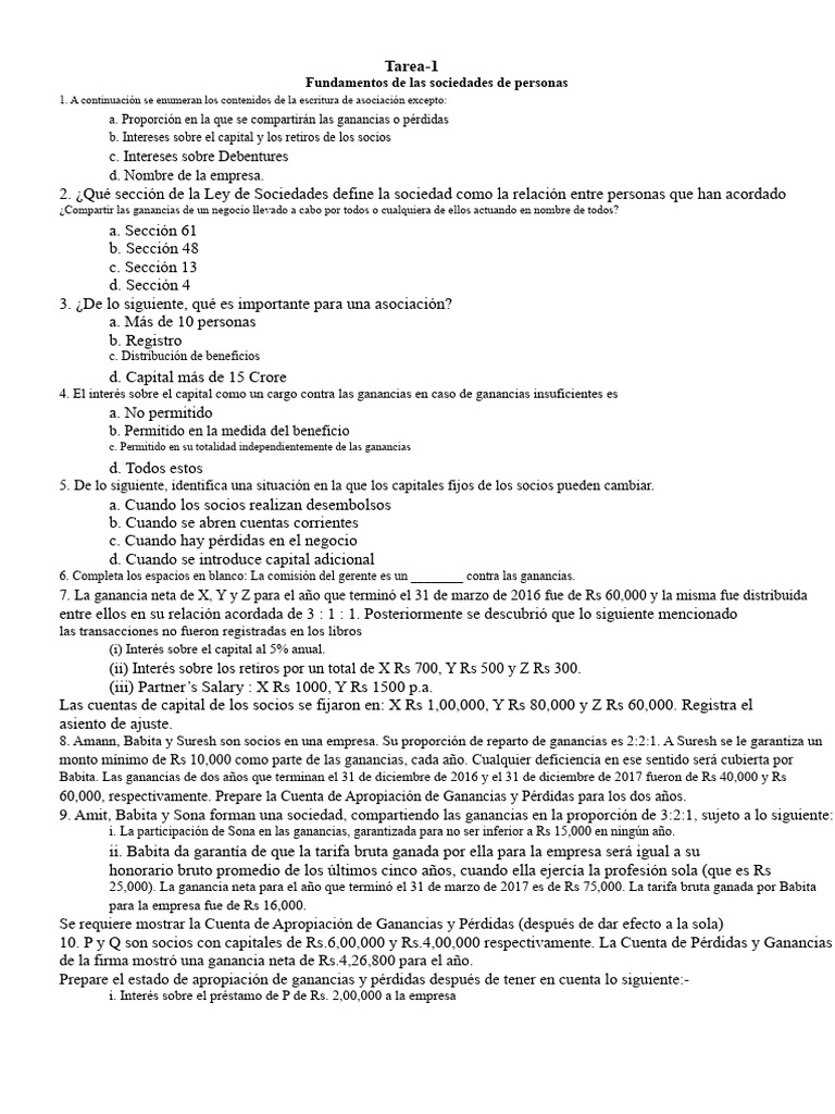 Fundamentos de Sociedades de Personas y Goodwill | PDF | Contabilidad ...