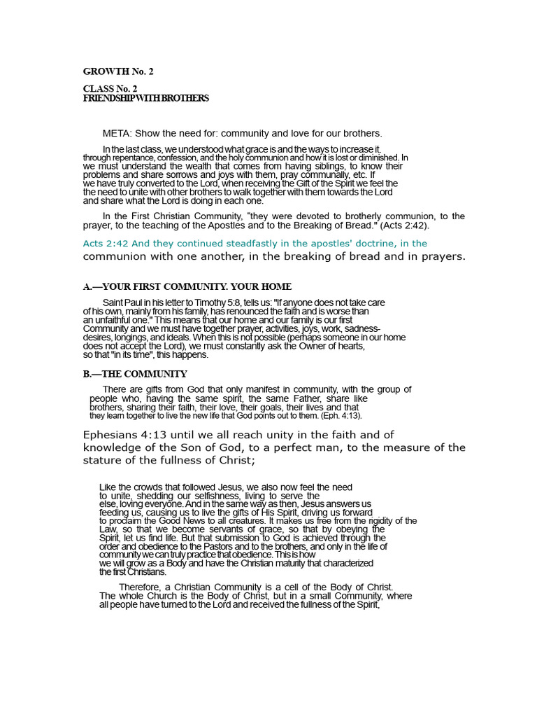 Growth 2 Class No 2 | PDF | Eucharist | Prayer