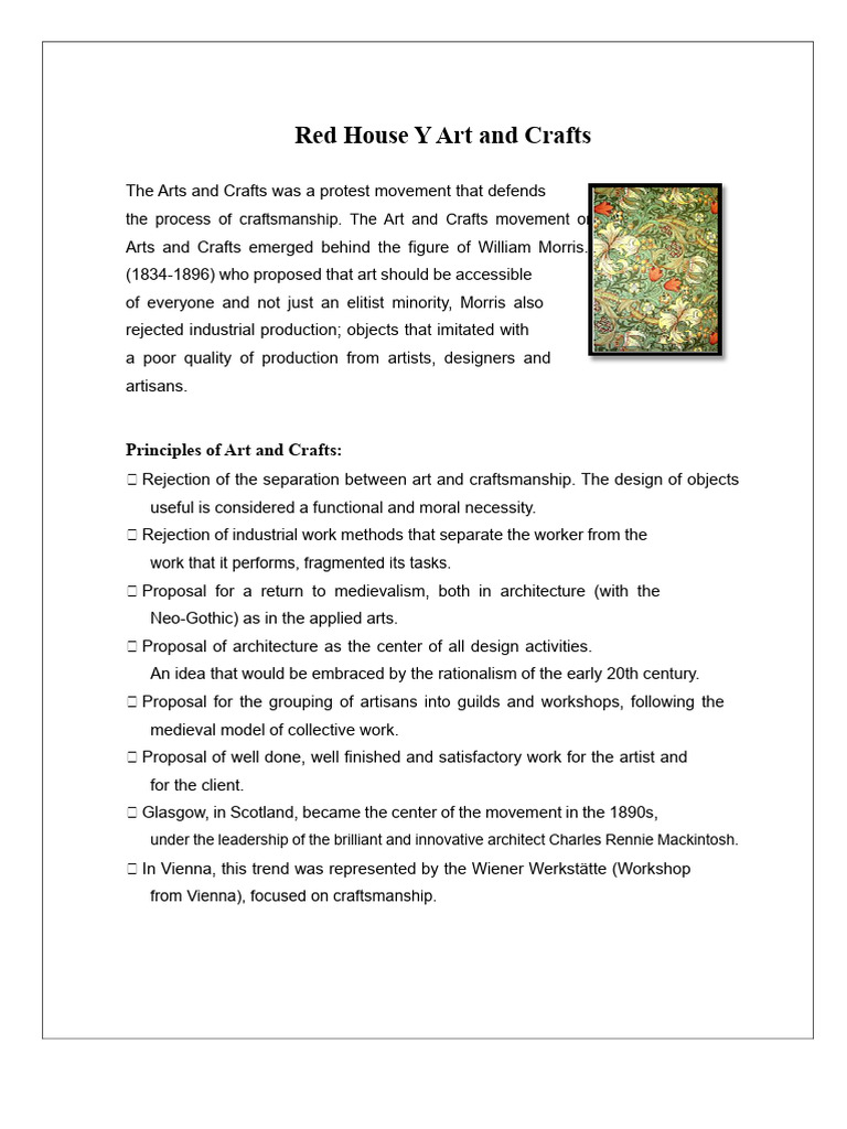 Arts and Crafts Movement Overview | PDF | Arts And Crafts Movement ...