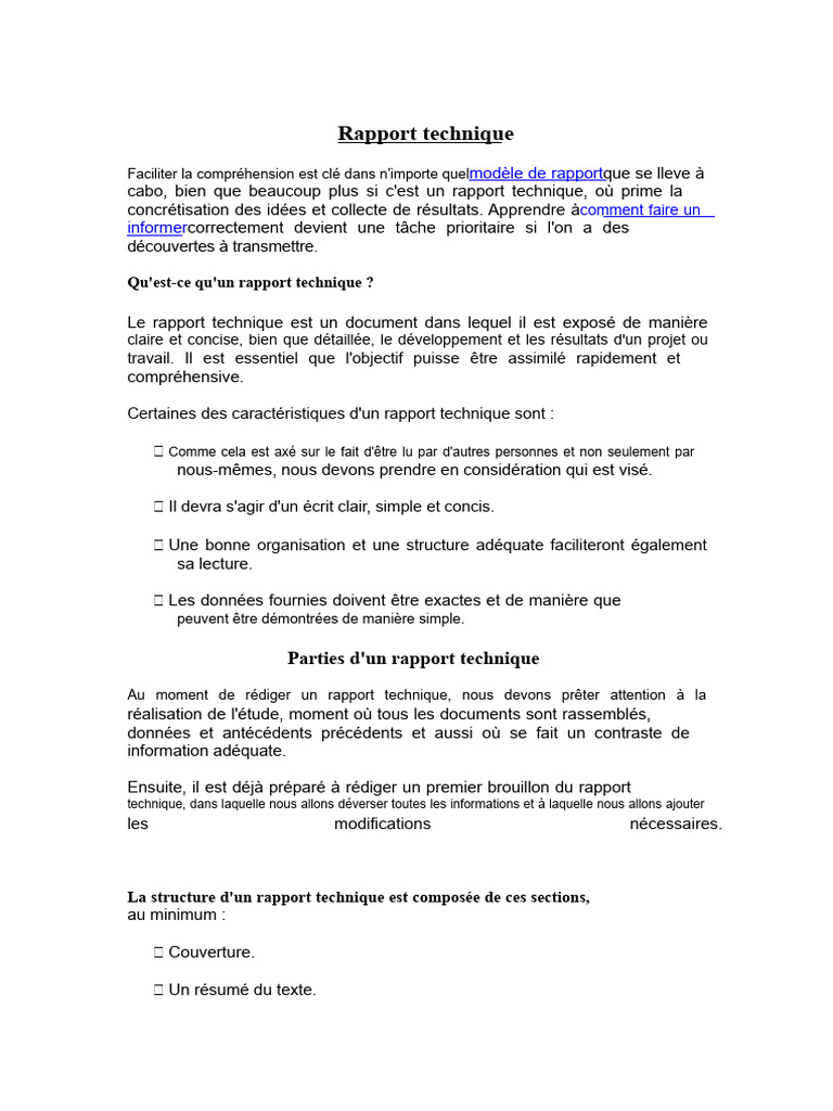 Guide de rédaction d'un rapport technique | PDF