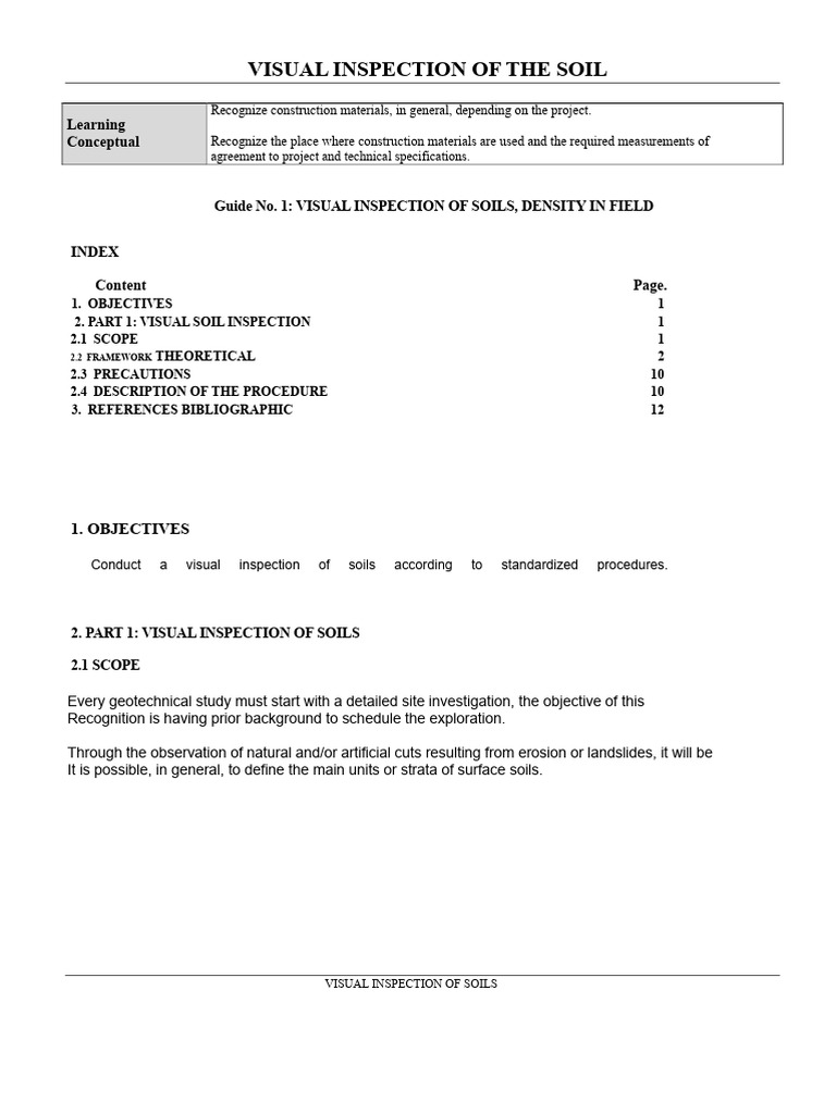 Soil Visual Inspection Guidelines | PDF | Porosity | Rock (Geology)