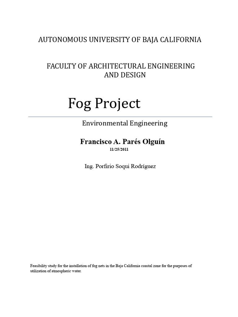 Fog Project | PDF | Water | Rain